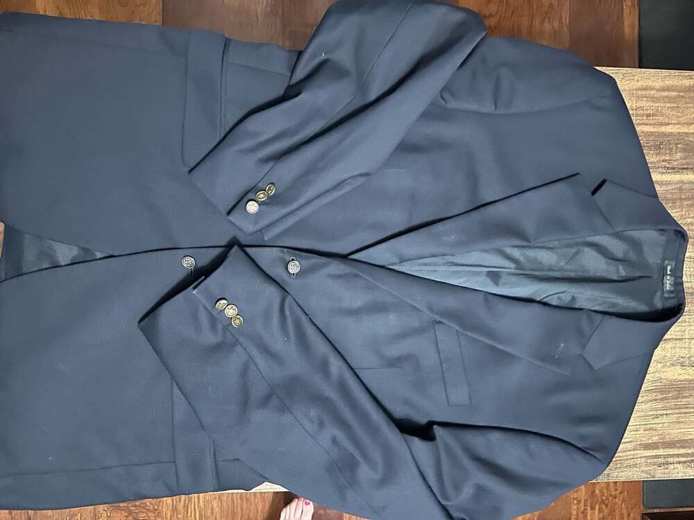 Lauren Ralph Lauren Wool Suit Jacket Size 42L Navy Blue Blazer